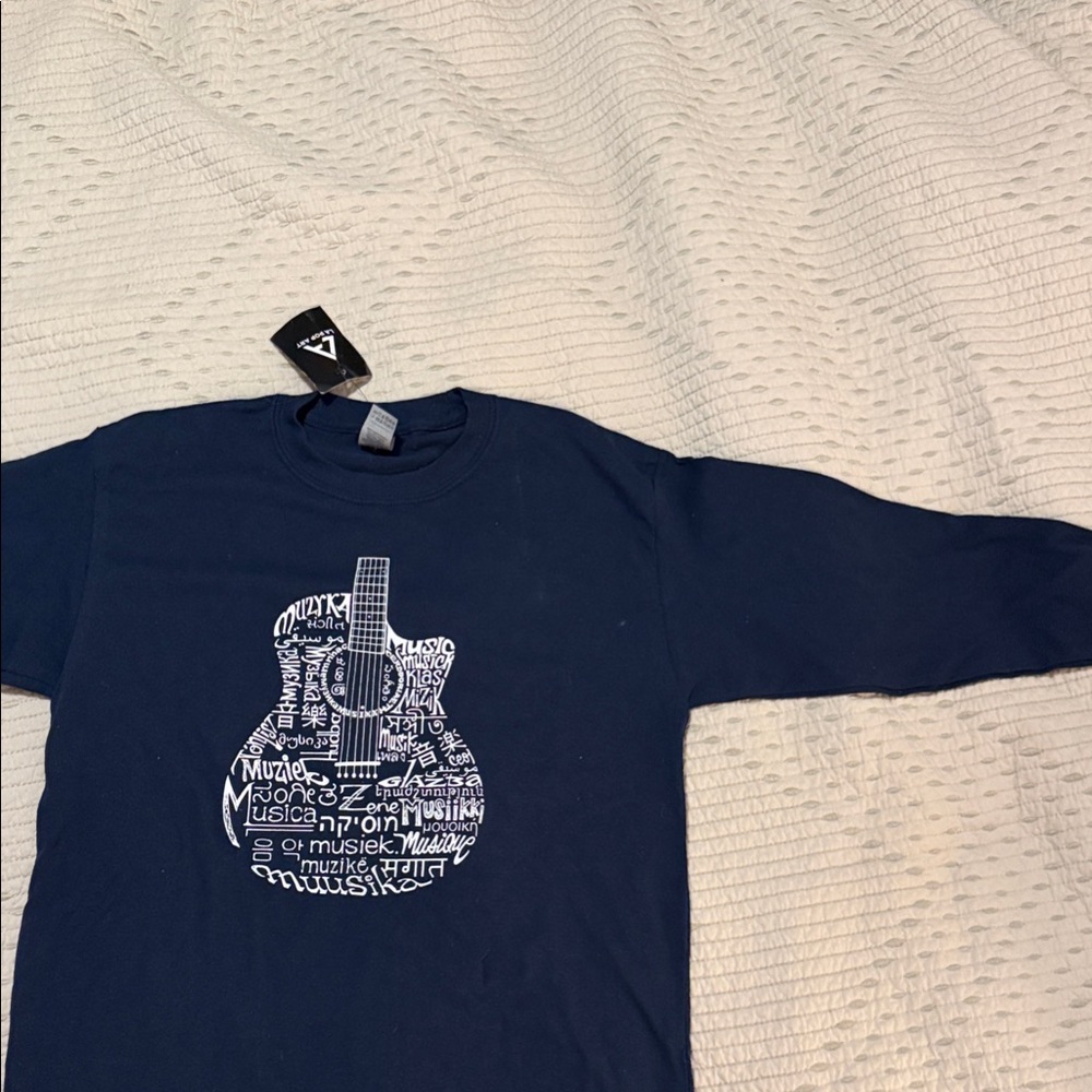 LA Pop Art Dark Blue Kids Guitar Graphic Tee